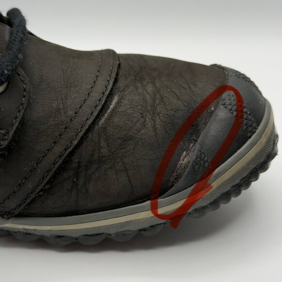 Sorel Slim Boot Lace Up Black Ankle Boots Heel Women Size 11 Winter Warm READ - Picture 9 of 14